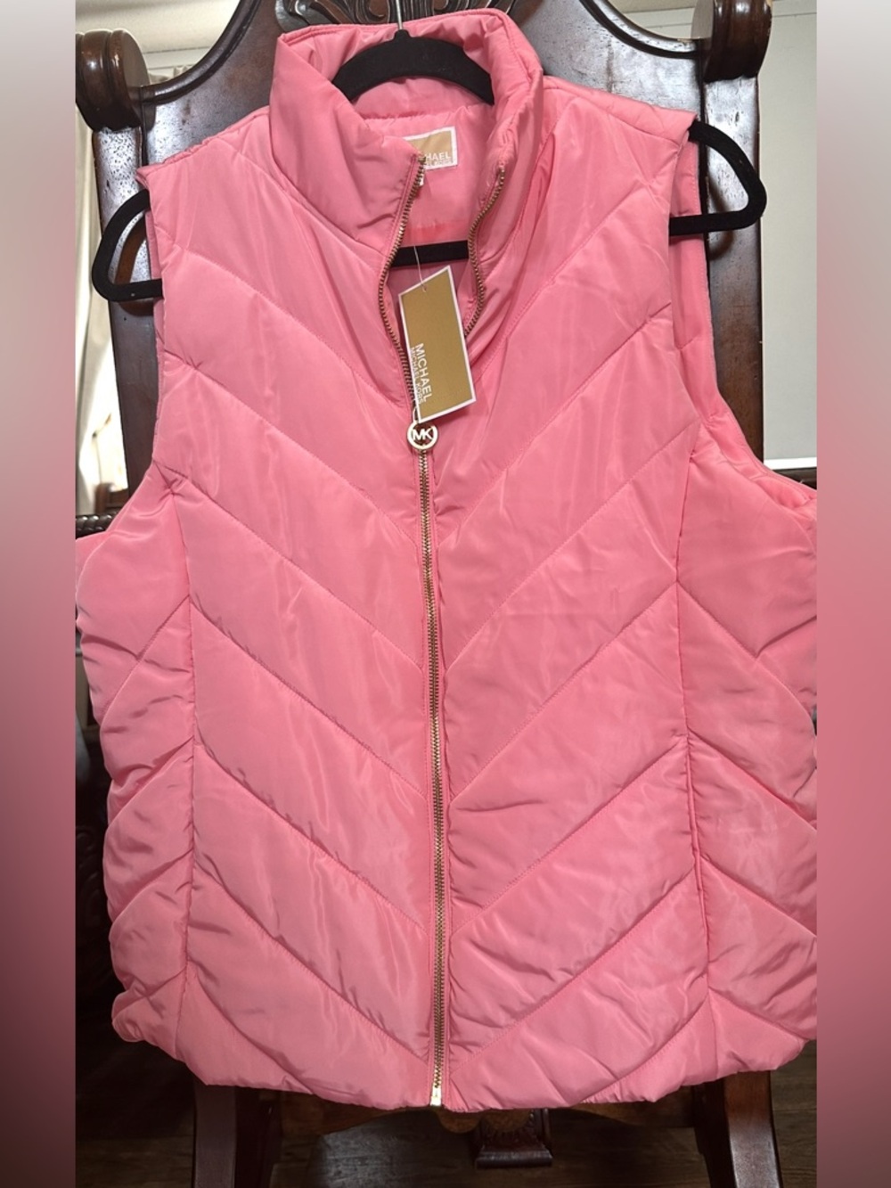 Michael Michael Kors Quilted Pink Women's Puffer Vest - Picture 3 of 6